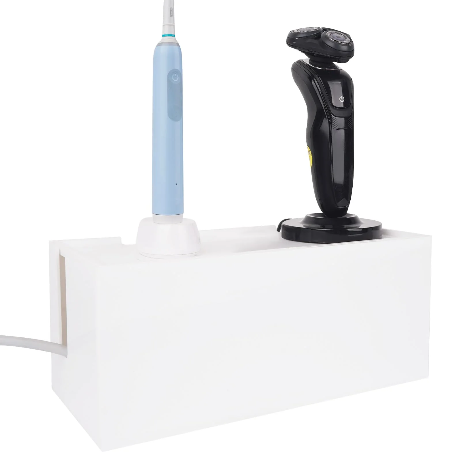 Solid Linkidea Bathroom Cable Organizer Box for Electric Toothbrush Razor Chargers Cord Hider Storage Case Countertop Clutter- Vanity Organizer Trendy