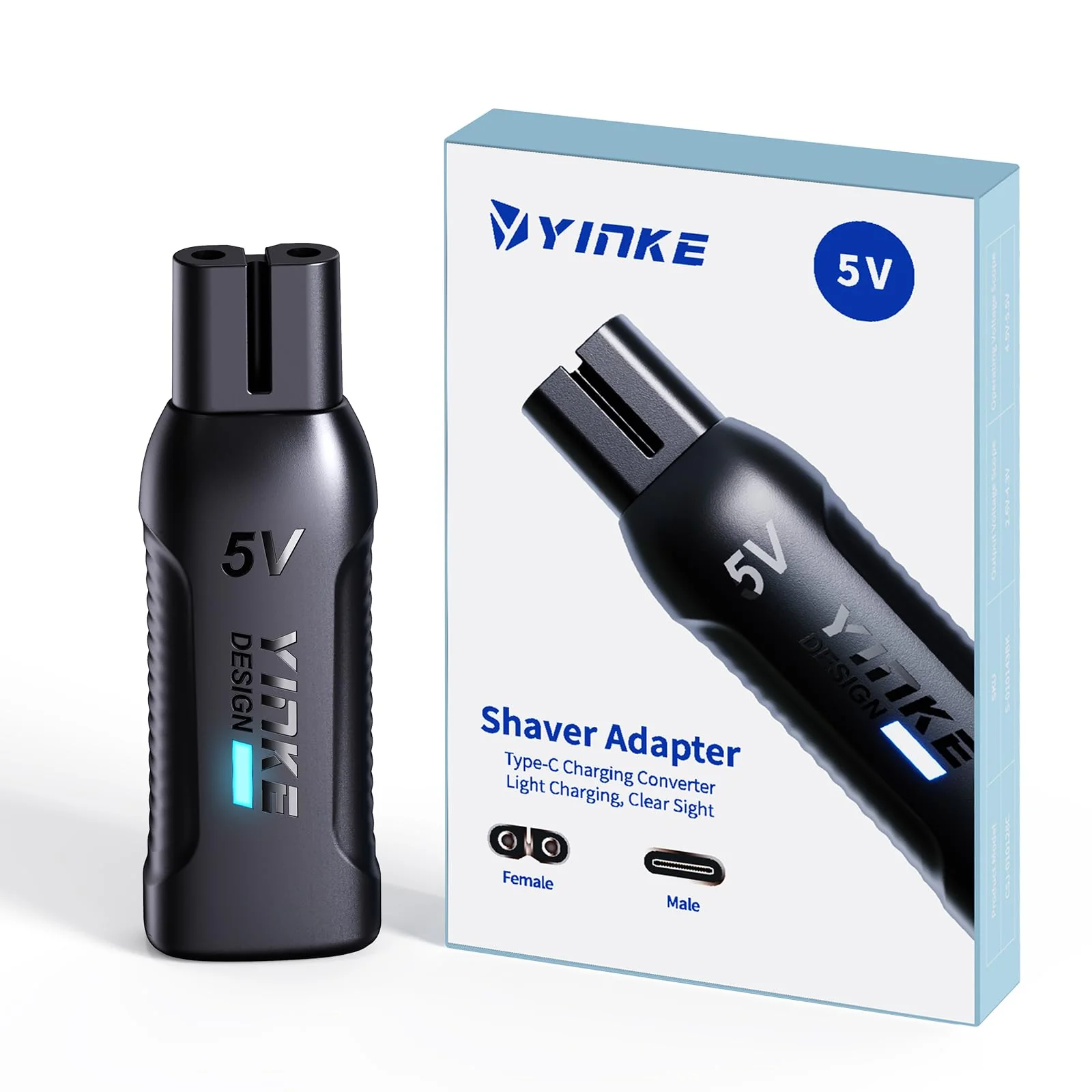 Original 5V Mini Type-C Shaver Adapter Charger Converter for Philips Oneblade QP1924 QP2724 QP2834 QP4530 MG Series with Charging Indicator USB-C Electric Recyclable