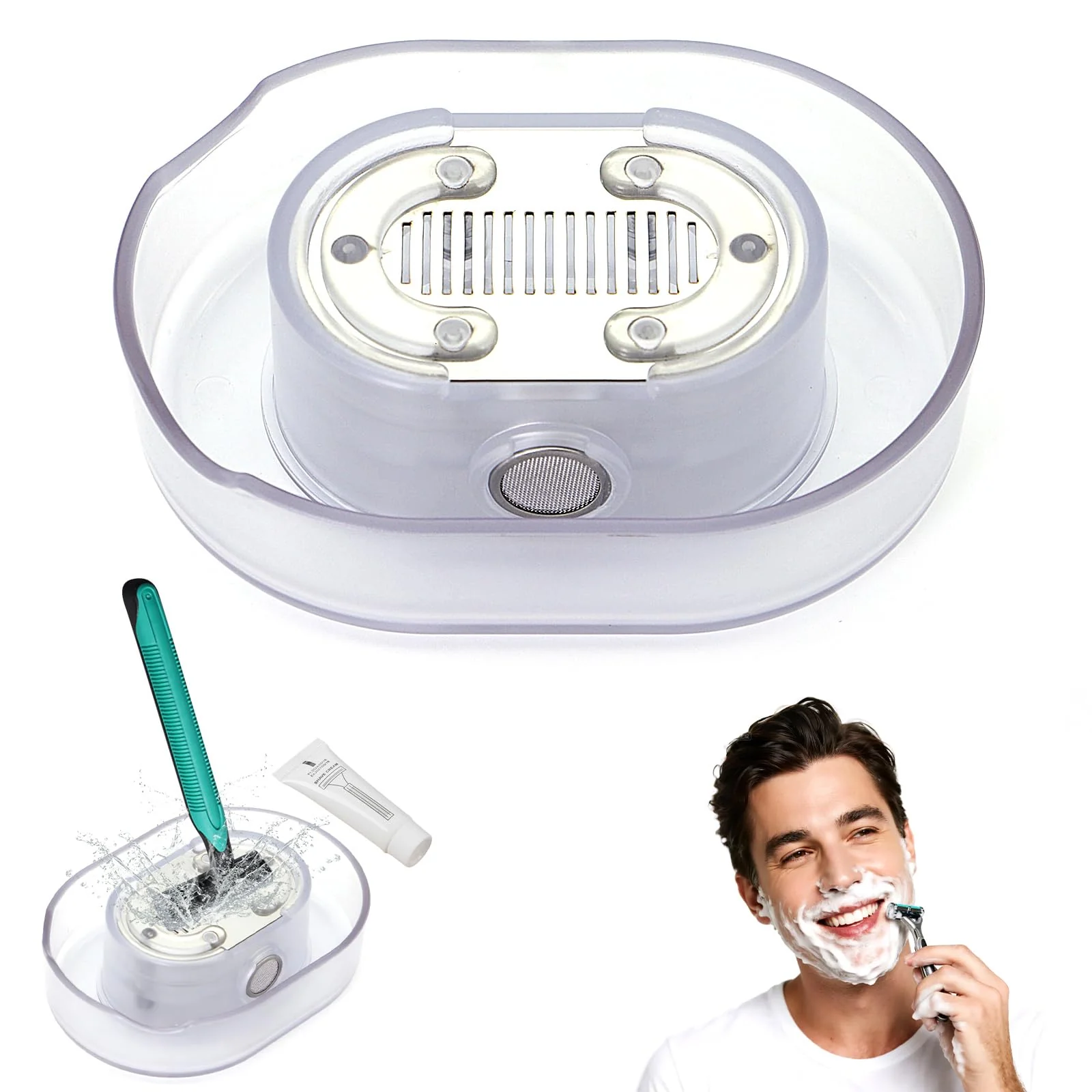 Original Design Shaving Razor Rinser Cleaner razor cleaner Portable Razor Rinser for Shave Applies to Most Hand Shavers Quick Cleaning Say Goodbye to Clogged Razors Carefully Designed