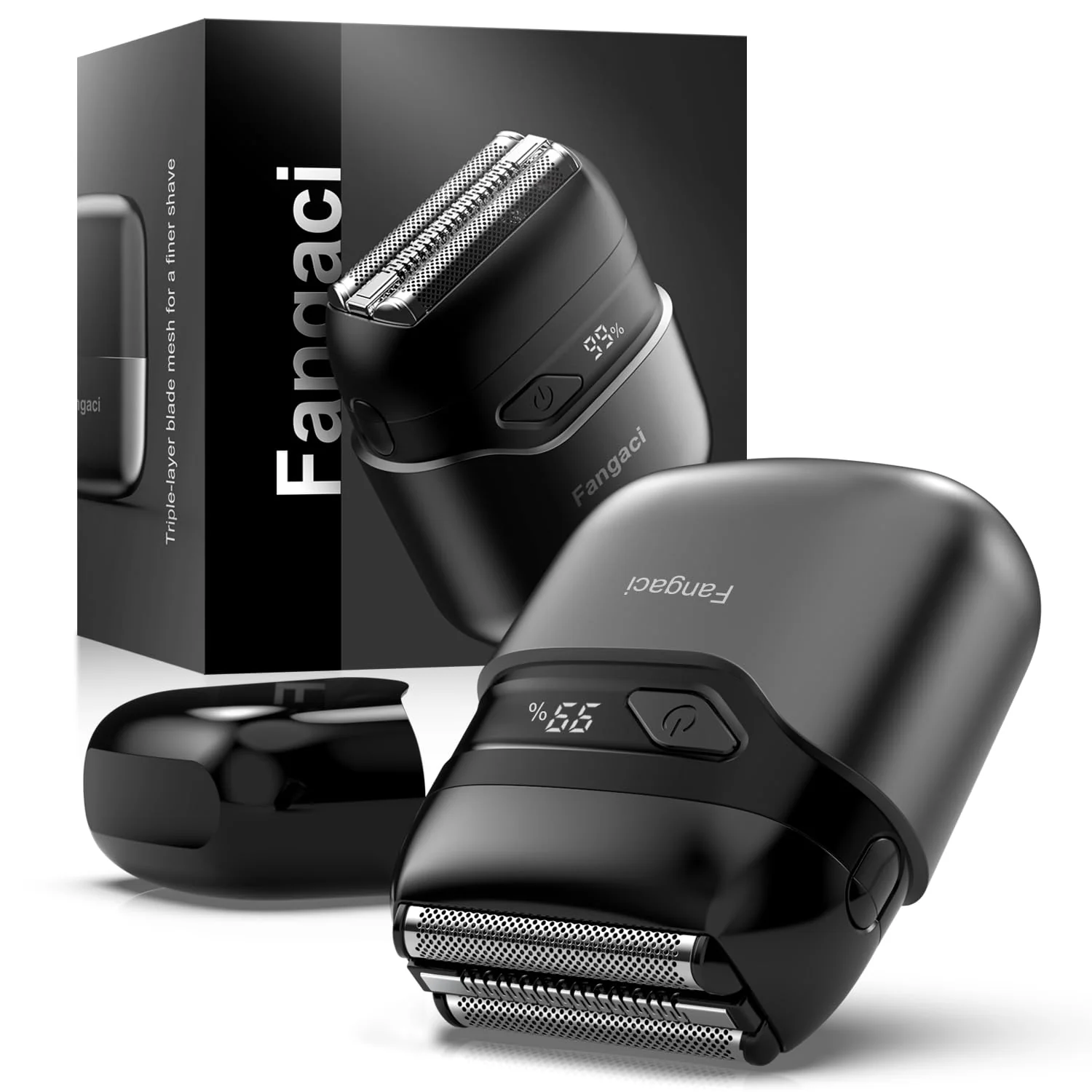 Luxury Electric Foil Shaver for Men Compact Waterproof Rechargeable Razor with 3 Floating Blades IPX7 Wet Dry Use USB Type-C Charging Portable Travel User-Friendly