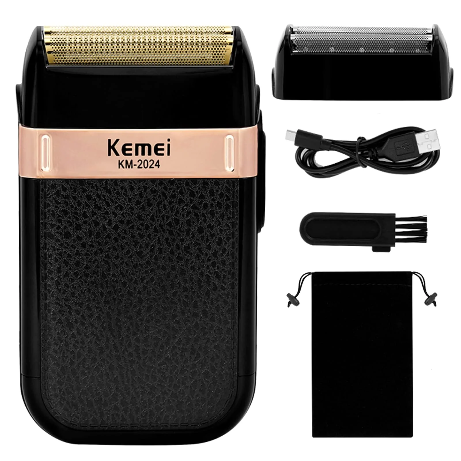 Genuine KEMEI Men's Electric Razor Waterproof Reciprocating Razor Cordless Precision Beard Trimmer Twin Blade USB Rechargeable Grooming Razors Shaving Hair Optimized