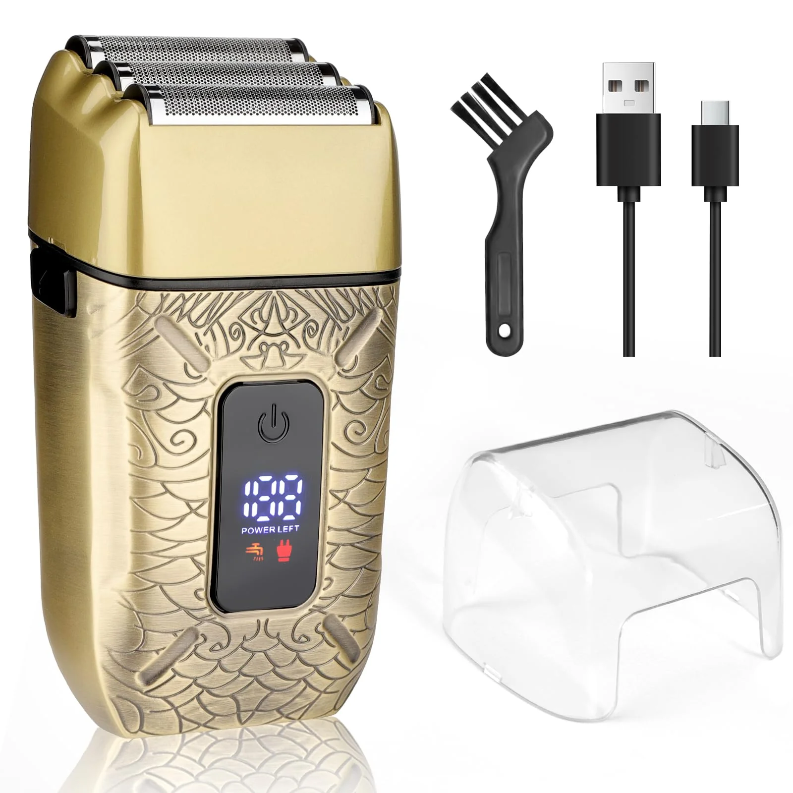 Fine Crafted Foil Shavers for Men Electric Razor with Triple Blades LED Display Cordless Rechargeable Shavers for Men Men's Foil Shaver for Close Shave Dry Advanced