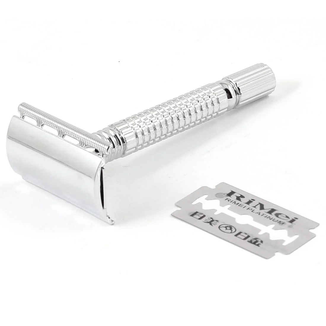 Original Ruilogod Men Home Silver Tone Metal Manual Shaver w Double Edge Blade id 550 8ca e20 1a9 65d Detailed