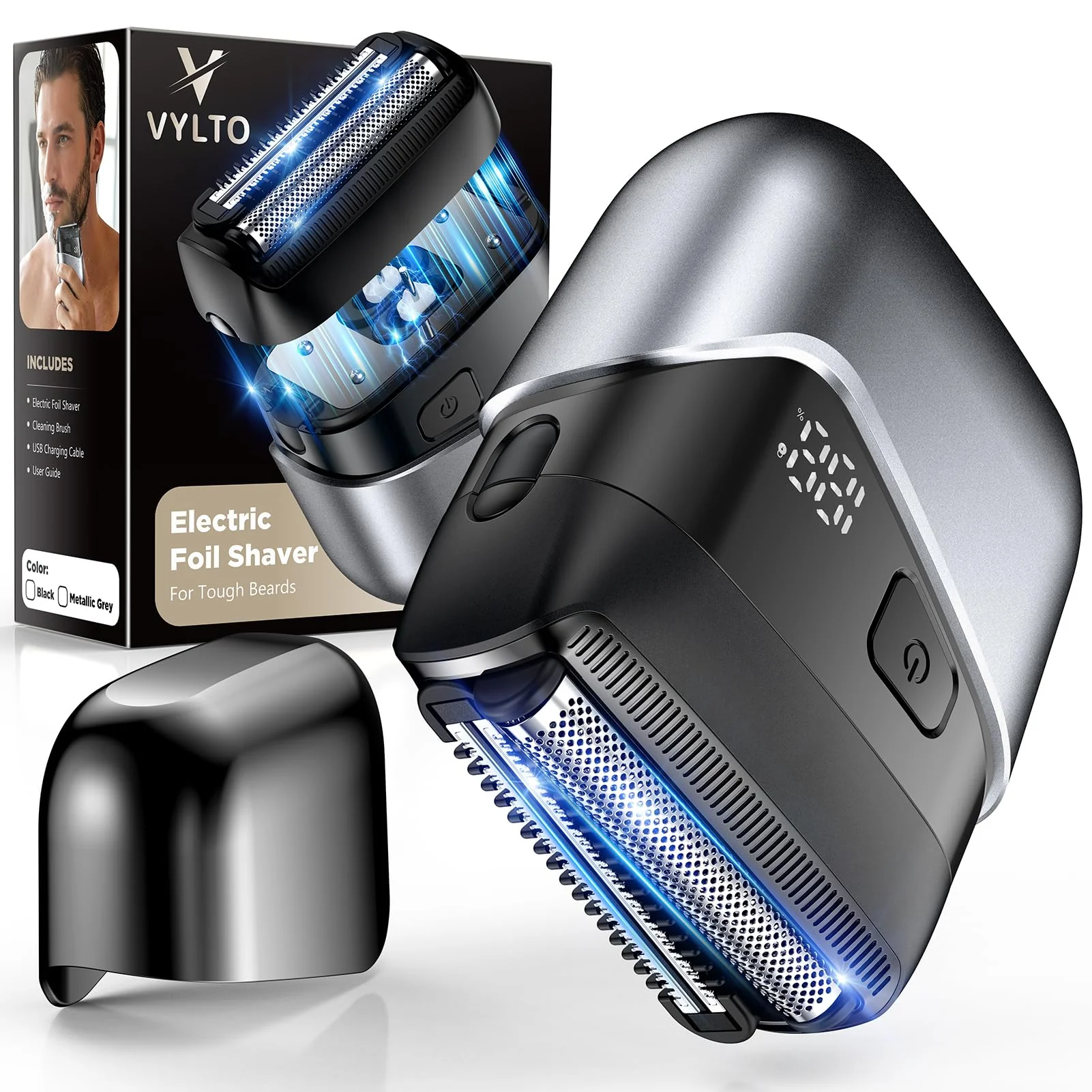 Luxury VYLTO Electric Foil Shavers for Men- New Version Mini Electric Razor with 3D Floating Heads Precision Blades Portable Cordless Electric Shaver IPX7 Classic