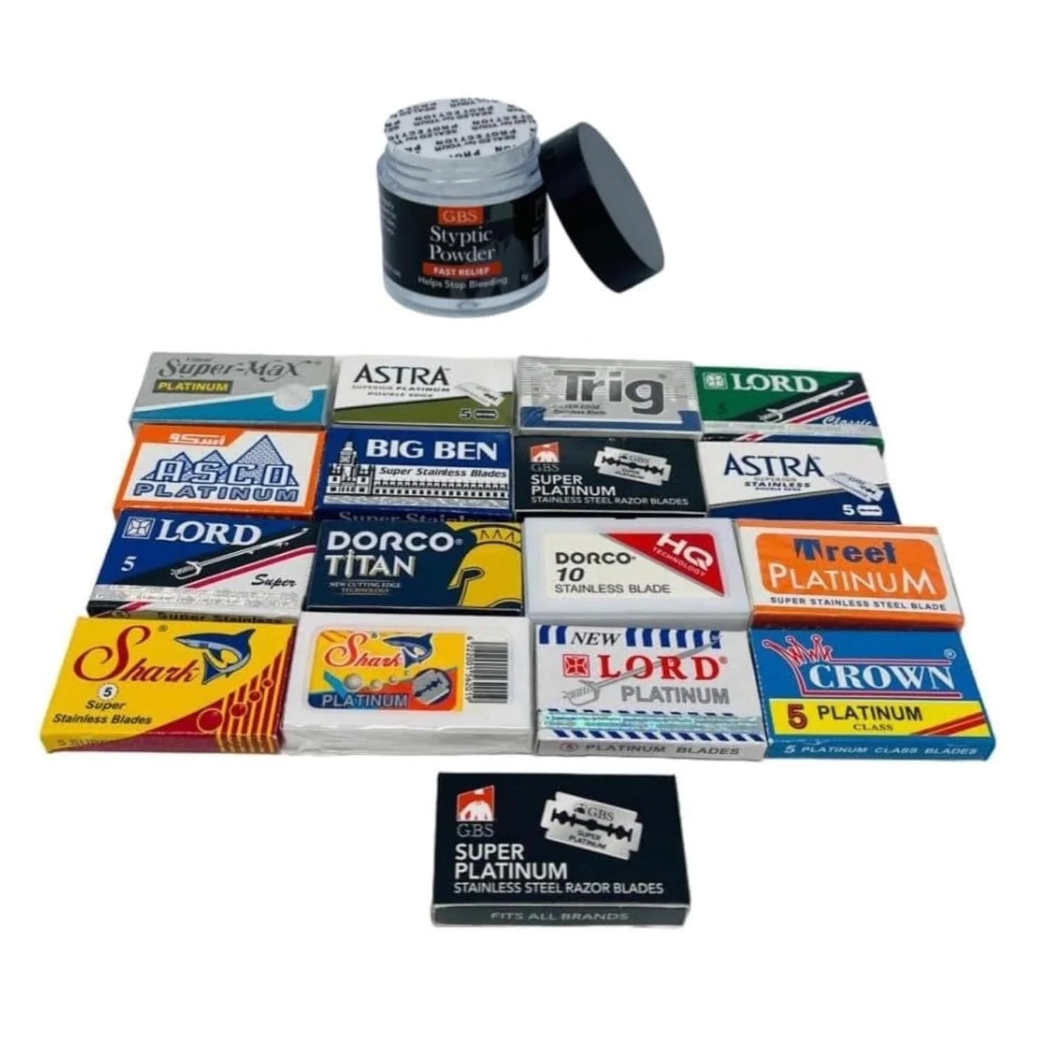 Enhanced GENTS Double Edge Safety Razor Blade Variety Pack 120 Count with Styptic Powder Advanced