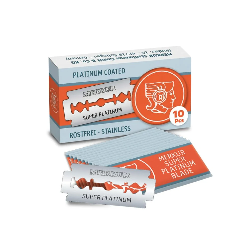Official Merkur Razor Double Edge Razor Blades MK-911 10 Count Pack of 1 High-Quality