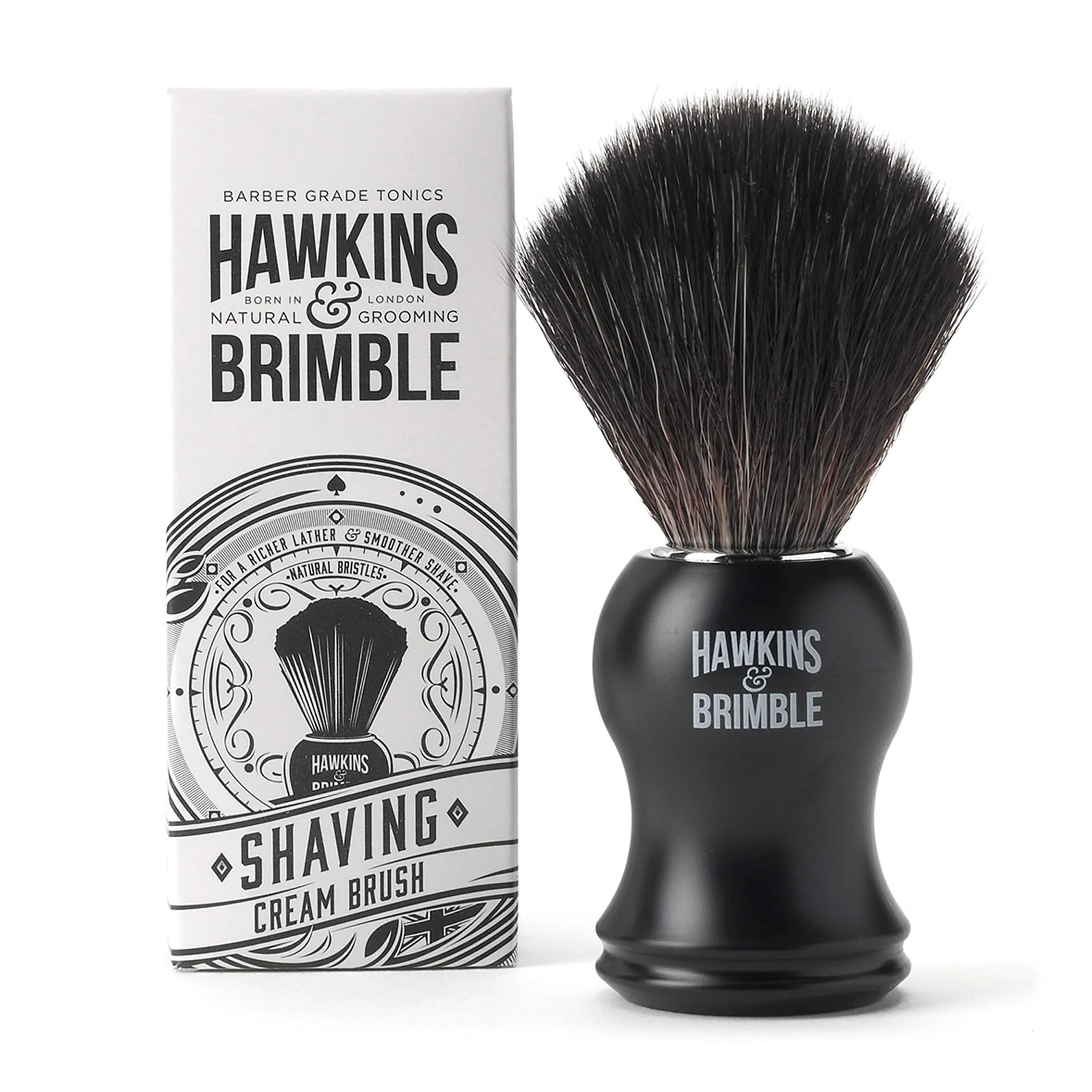 Refined Hawkins Brimble - Luxury Shaving Brush for Men - For a Richer Lather and Smoother Shave Brush for Mens with Synthetic Soft Bristles and Vegan Exceptional