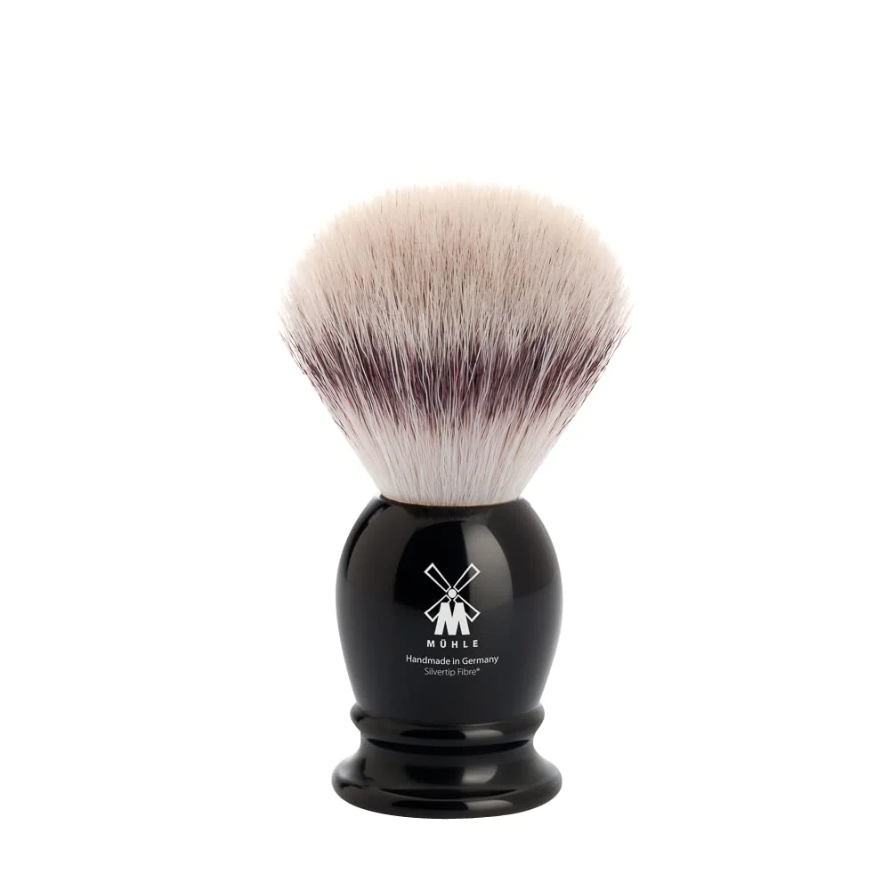 High-End MÜHLE Classic Silvertip Badger Fiber Brush - High-Grade Black Resin Handle - Luxury Shave Accessory for Men World-Class