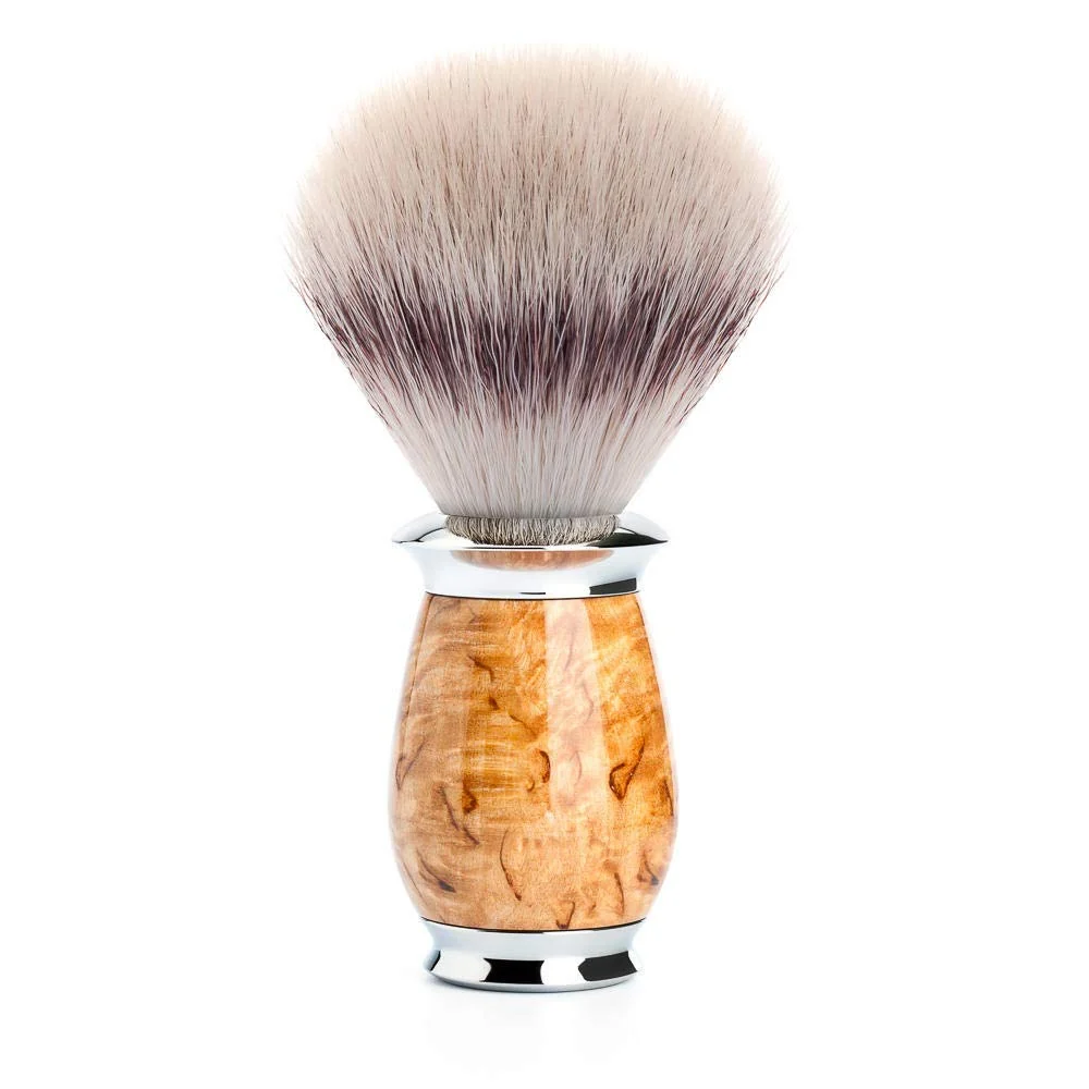 Fine Crafted MÜHLE PURIST Karelian Masur Birch Silvertip Fiber Shaving Brush - Synthetic Luxury Shave Brush for Men Rich Lather Casual
