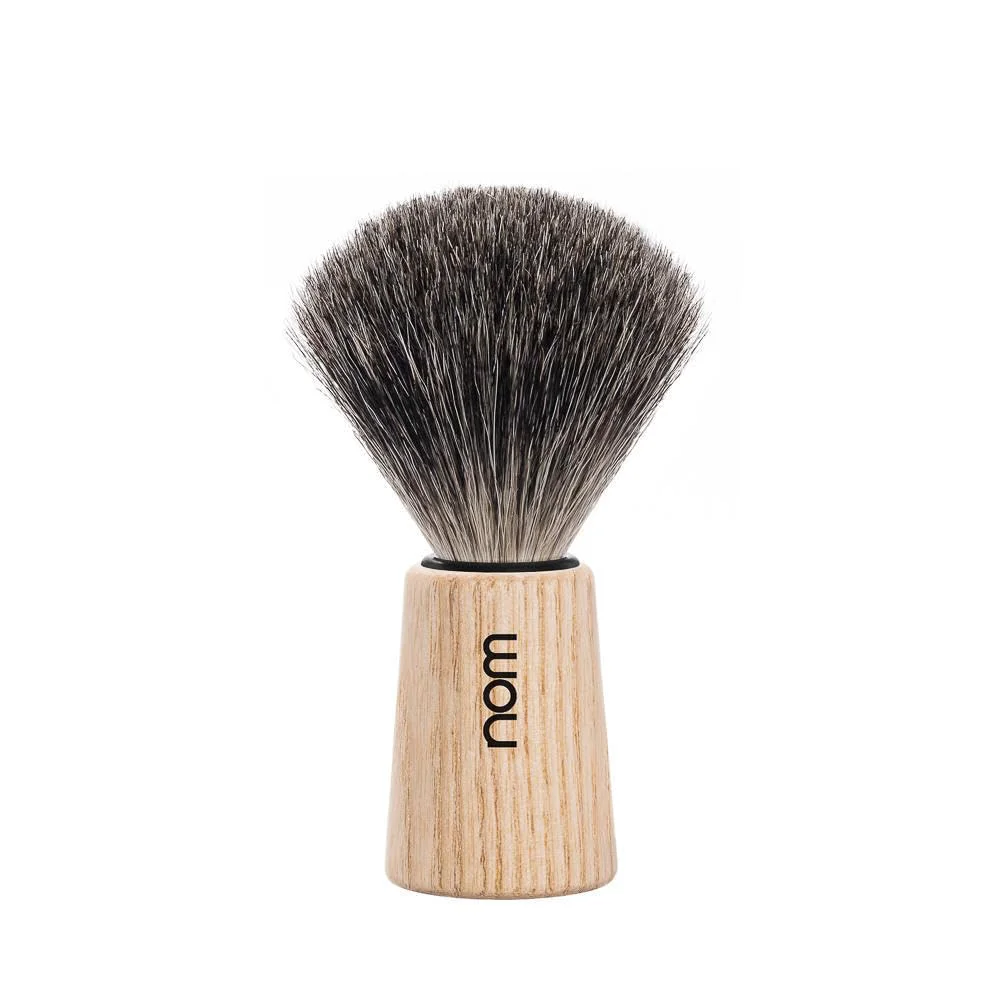 Quality NOM Theo Shaving Brush - Pure Badger Shave Brush for Shaving soaps and creams - Exfoliating Shaving Brush - Pure Ash handle Innovative