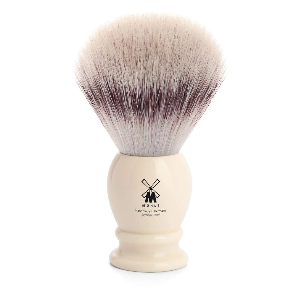 Contemporary MÜHLE Classic Black X-Large Silvertip Fiber Shaving Brush - Synthetic Luxury Shave Brush for Men Rich Lather Excellent