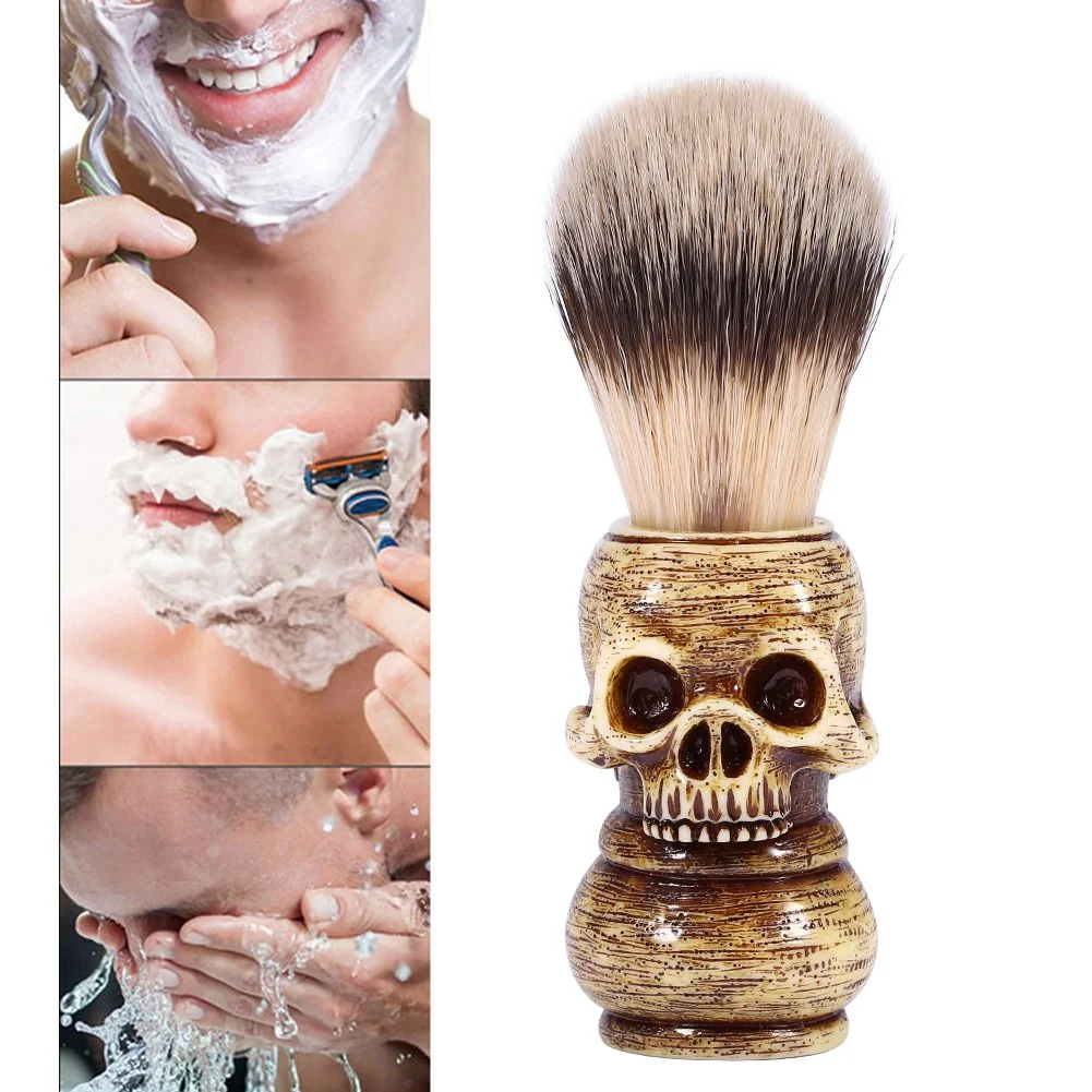 High-Quality Xinwoer Mens Skull Head Salon Beard Shaving Brush Convenient