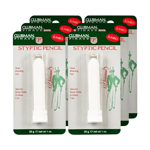 Luxury Clubman Pinaud Jumbo Styptic Pencil 1 Oz Pack of 6 Safe