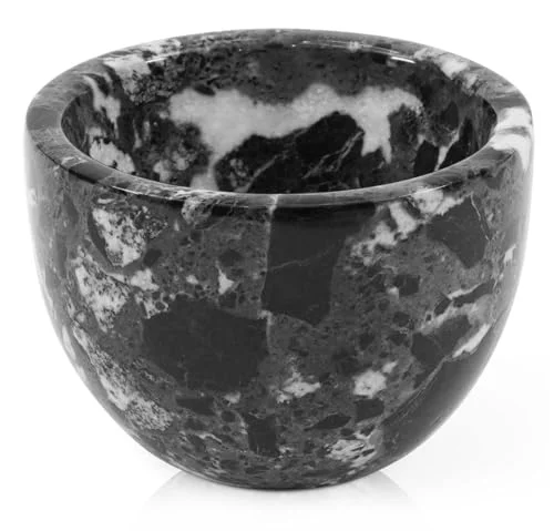 Healthy Radicaln Marble Shaving Bowl 3 Inch Black Handmade Shave Soap Holder for Men Barber Accessories Supplies Luxury Stone Bowl for Shaving Cream Durable