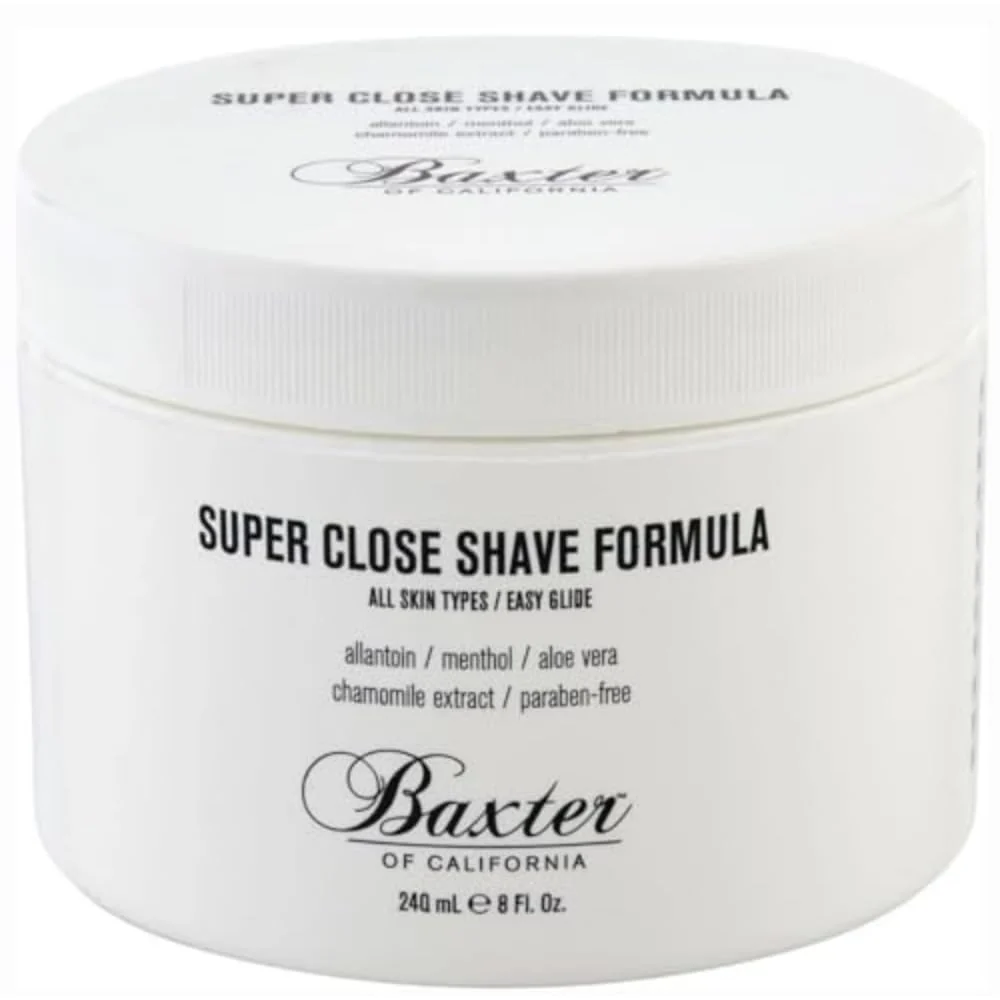 Trusted Baxter of California Super Close Shave Formula for Men - Easy Glide - Soothing Formula - Tea Tree Oil Witch Hazel Peppermint - 8 oz Minimalist