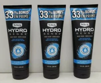 First-Class 6 Pack of Premium Brand Quality Hydro Sense Shave Cream 33 More In This 8 Oz Bottle Green