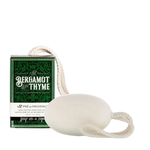 Efficient Pre de Provence Soap on a Rope Shea Butter Enriched French Bar Soap 200g Bergamot Thyme Trendy