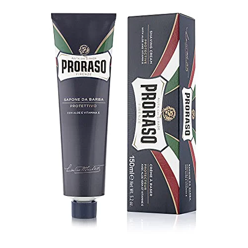 Proven Proraso Shaving Cream - Aloe Vera Vitamin E - Protective Shave Cream Formula for Dry Rough Skin Beard - Premium Italian Shaving for Men - 5.2oz Traditional