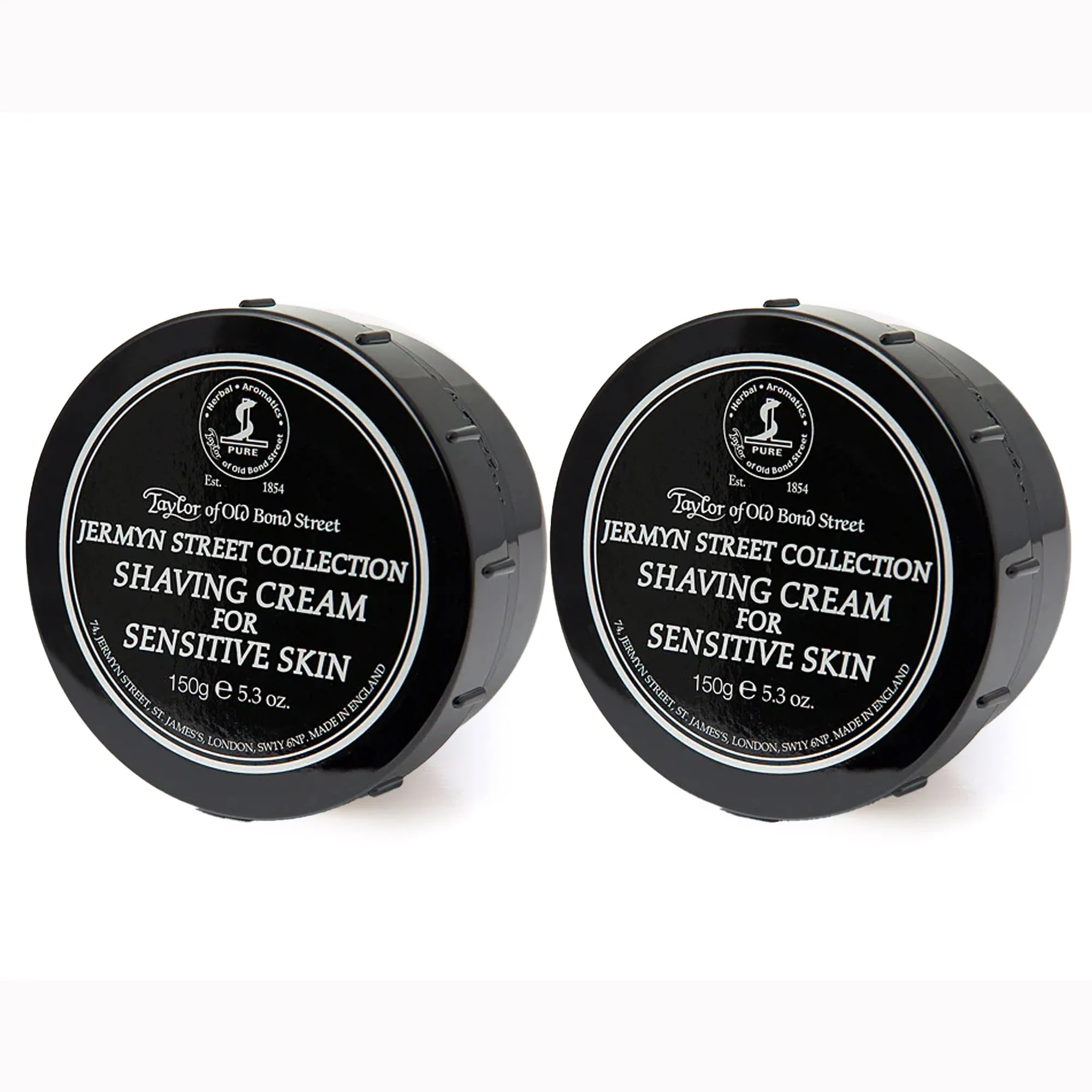 Outstanding Taylor of Old Bond Street Jermyn Street Fragrance Shaving Cream Bowl 150g 2-Pack - Rich Lather for Sensitive Skin Lightweight