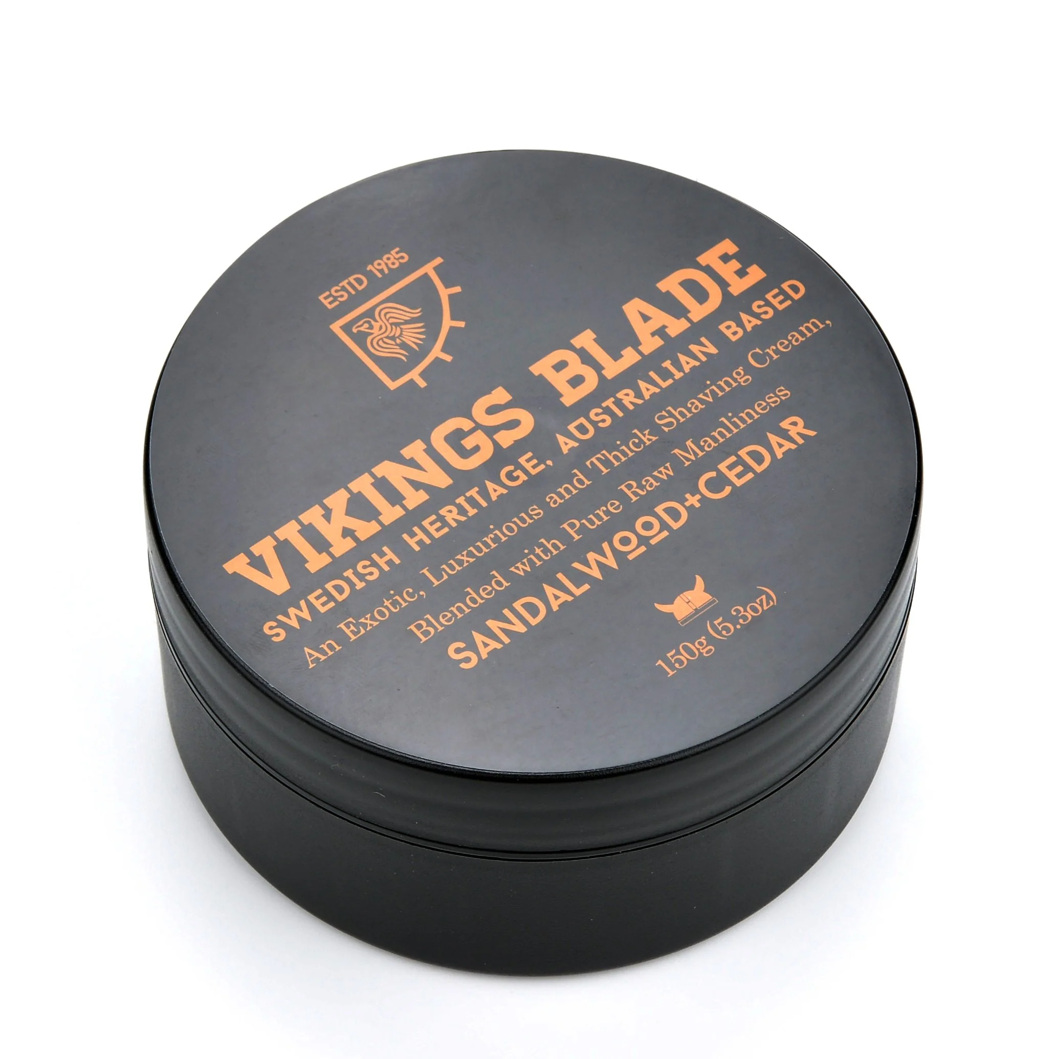 Enhanced VIKINGS BLADE Luxury Shaving Cream Sandalwood Western Red Cedar Silky Buttery Smooth Surfactant Base. Refreshing Clean Close FOAMING Shave Traditional
