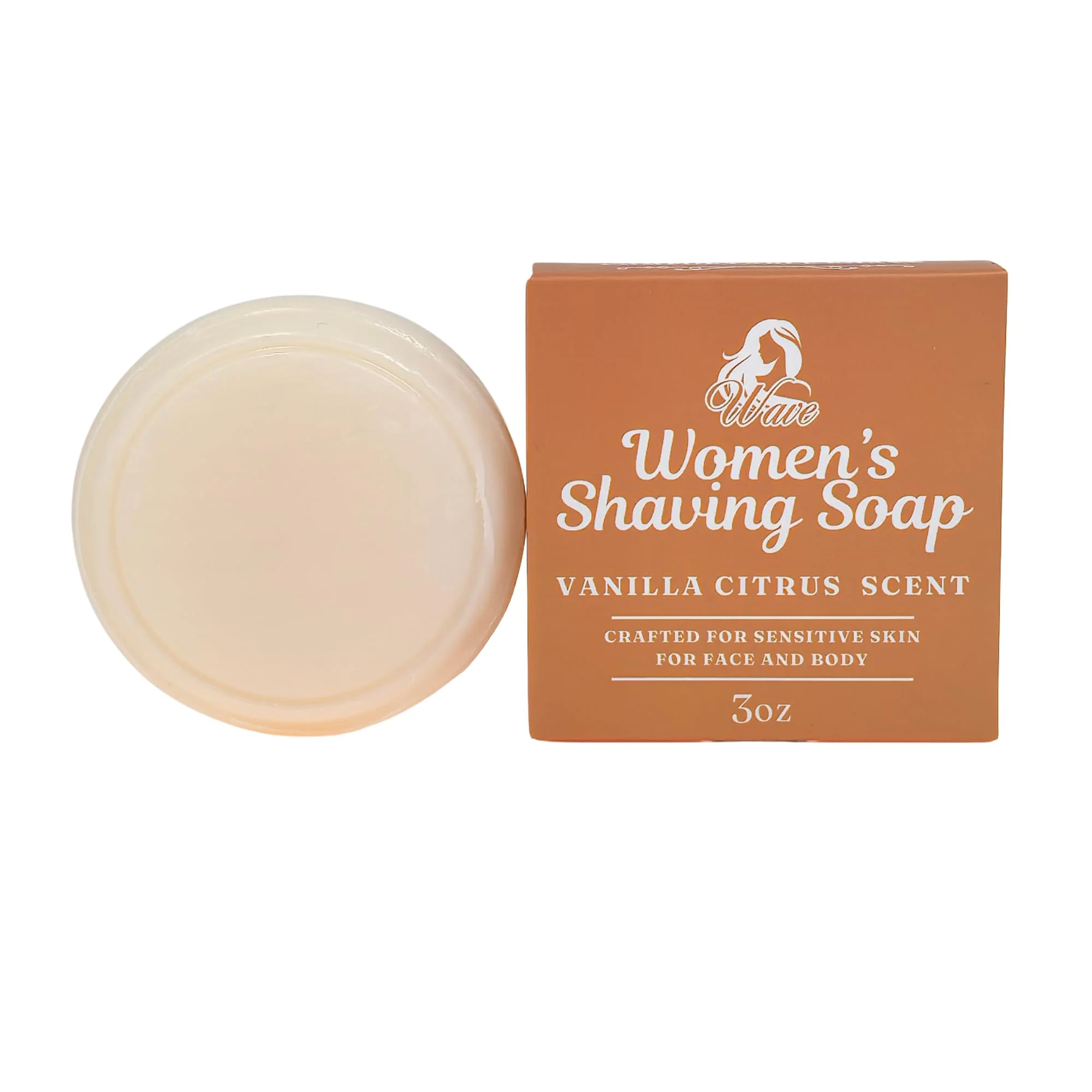 Vanilla Citrus Shaving Soap for Women - Shea Butter Infused Moisturizing Bar for Sensitive Skin - Long-Lasting Smooth Shave for Legs Underarms Recyclable
