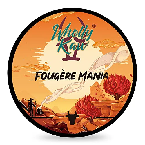 Recyclable Fougère Mania Tallow Shaving Soap. Enriched with Donkey Milk Water Buffalo Milk Whey Proteins Omega 3 Omega 6 Hops Extract. Neroli Lavender Official