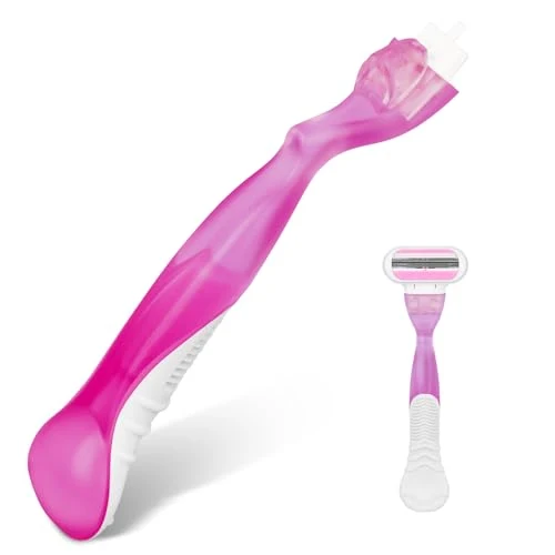 Prestigious VANEST Handle Compatible with Gillette Venus Comfort Glide Razor Handle Non-slip Ergonomic Handles for Women Hot Pink Flexible