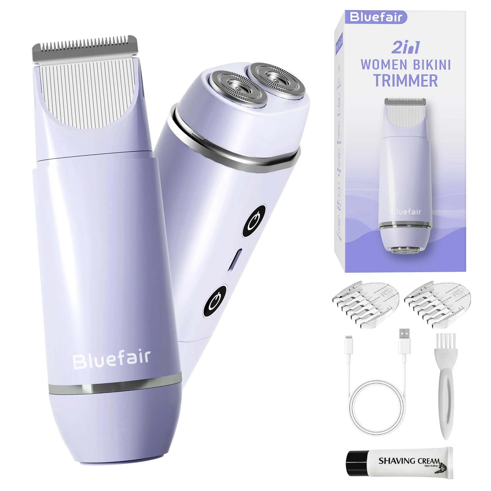 Contemporary Bluefair Bikini Trimmer for Women 2 in 1 Electric Razors for Women Electric Shaver for Cordless Body Hair Trimmer Shaver for Trip Replaceable Lady Environmentally Friendly