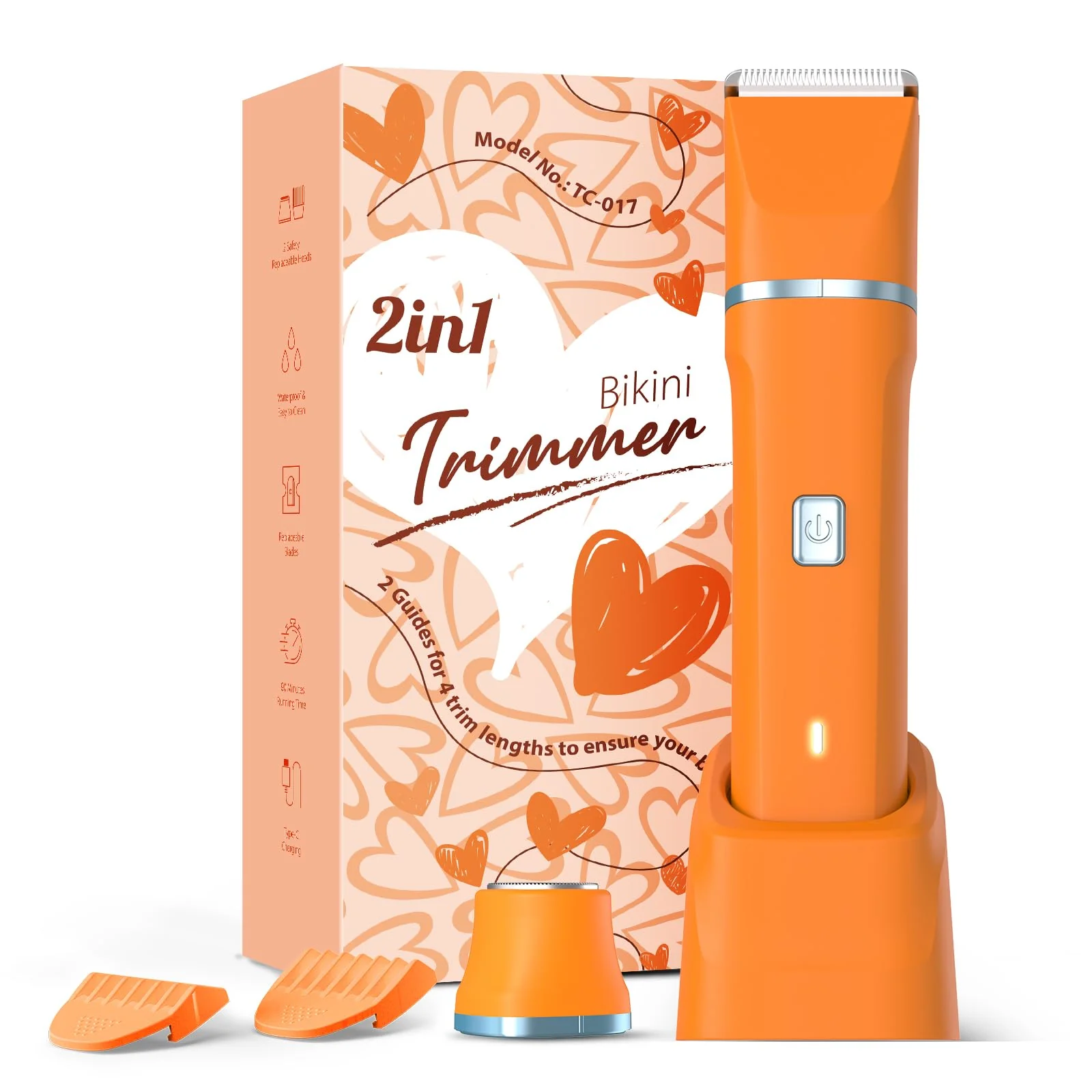 Environmentally Friendly Facial Hair Removal for Women - Waterproof 2 in 1 Rechargeable Eyebrow and Bikini Trimmer for Women Painless Electric Razor Shaver for Lip Arms Expertly Made