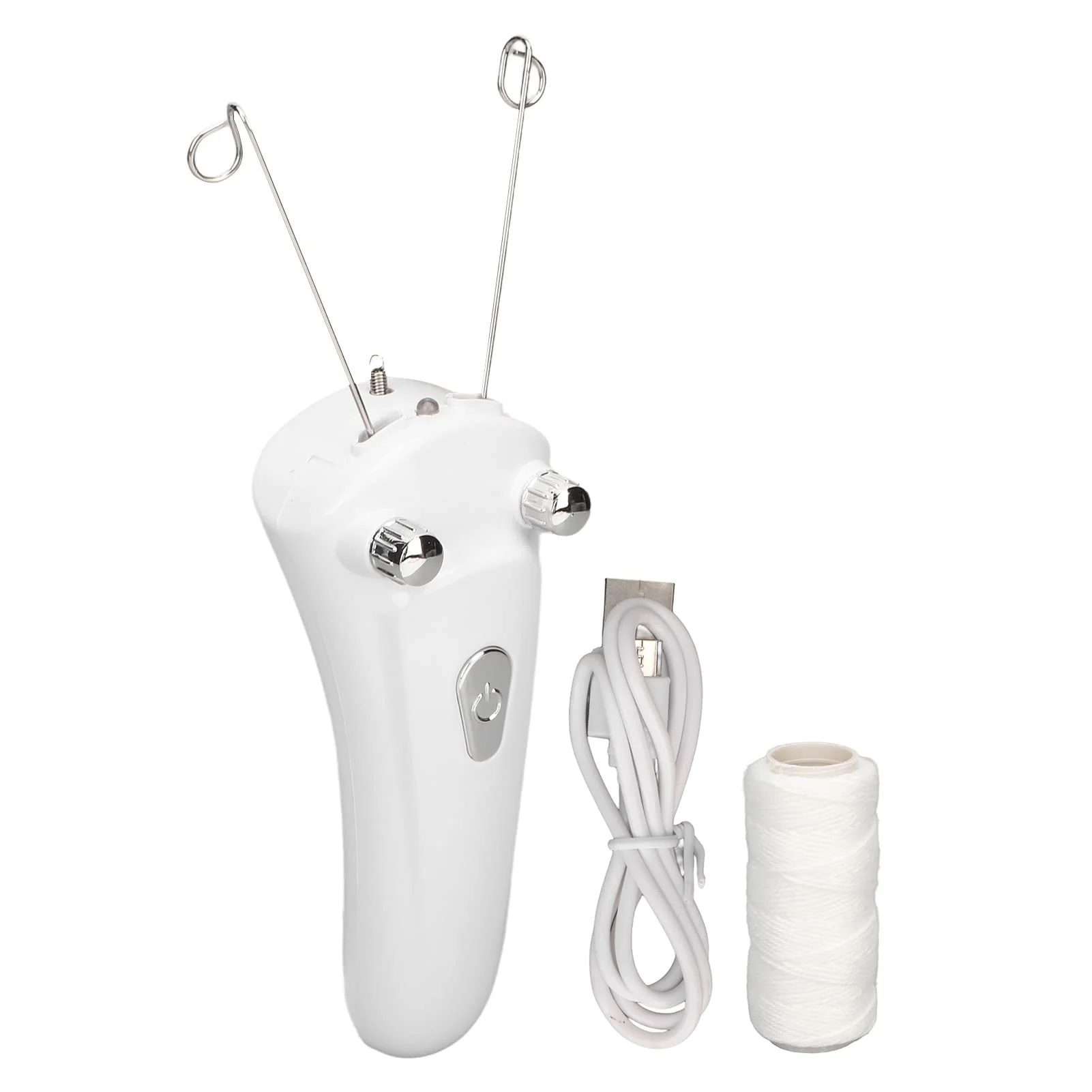 Versatile Ayayu Facial Threading Epilator USB Charging Electric Cordless Threader Machine with LED Light Handheld Ladies Face Cotton Epilator for Chin Lip Minimalist