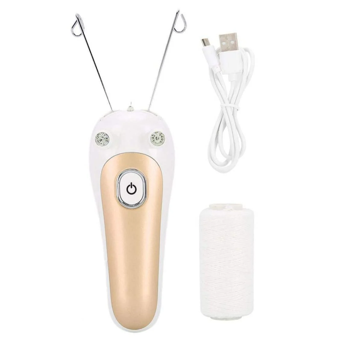 Innovative Electric Hair Remover Body Facial Threading Epilator with Cotton Thread Hair Shaver Golden. Refined