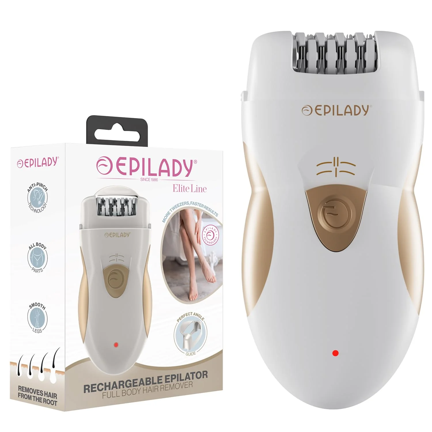 Modern Epilady Legend 5 Rechargeable Cordless Epilator for Women 56-Tweezer Dual Speed Full Body Hair Removal Device for Legs Underarms Bikini Exclusive