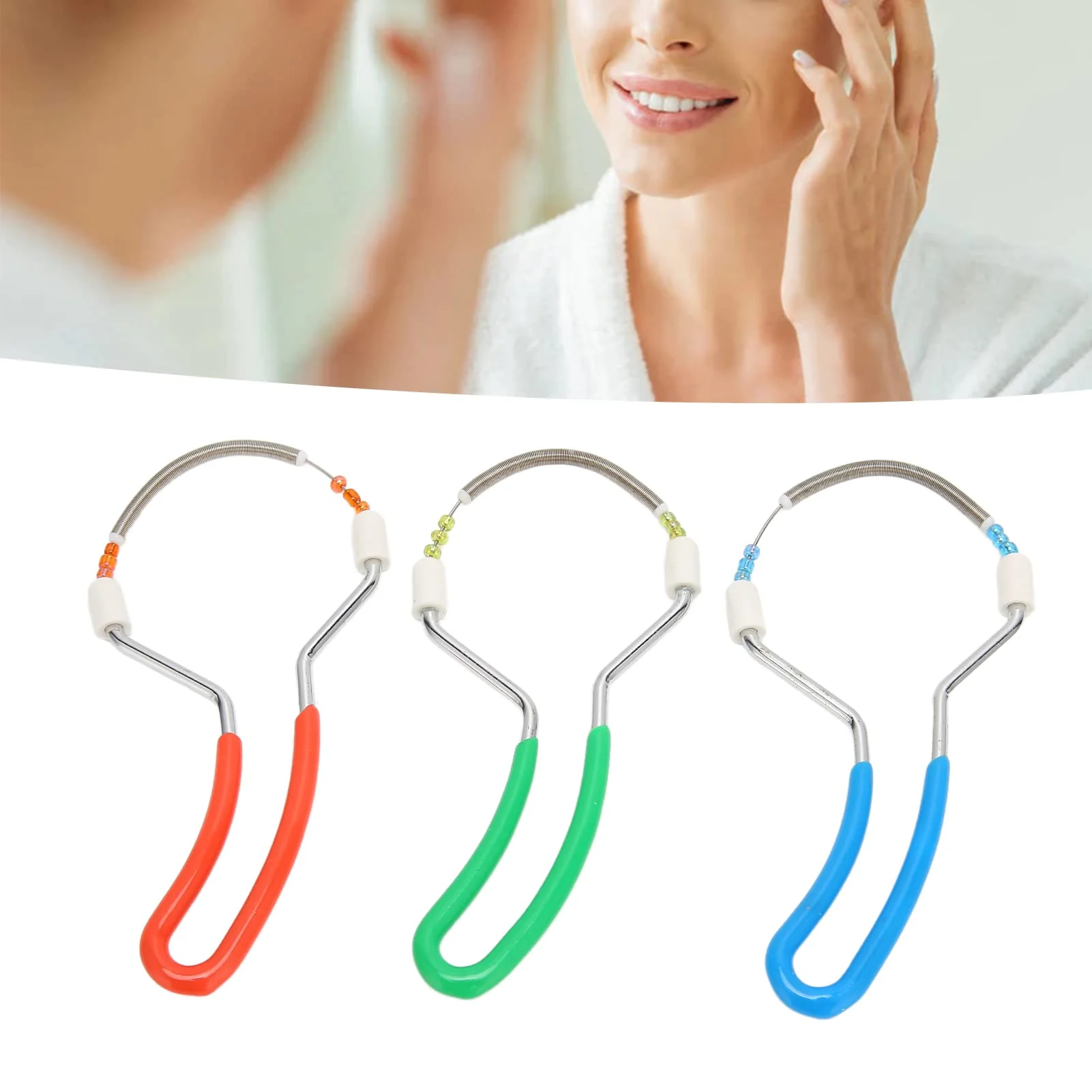 Stylish 3pcs Spring Facial Hair Remover Spring Threading Epilator for Face Lip Hair Removal Painless Face Epilator Tool for Women Remove Hair from the Root Exclusive
