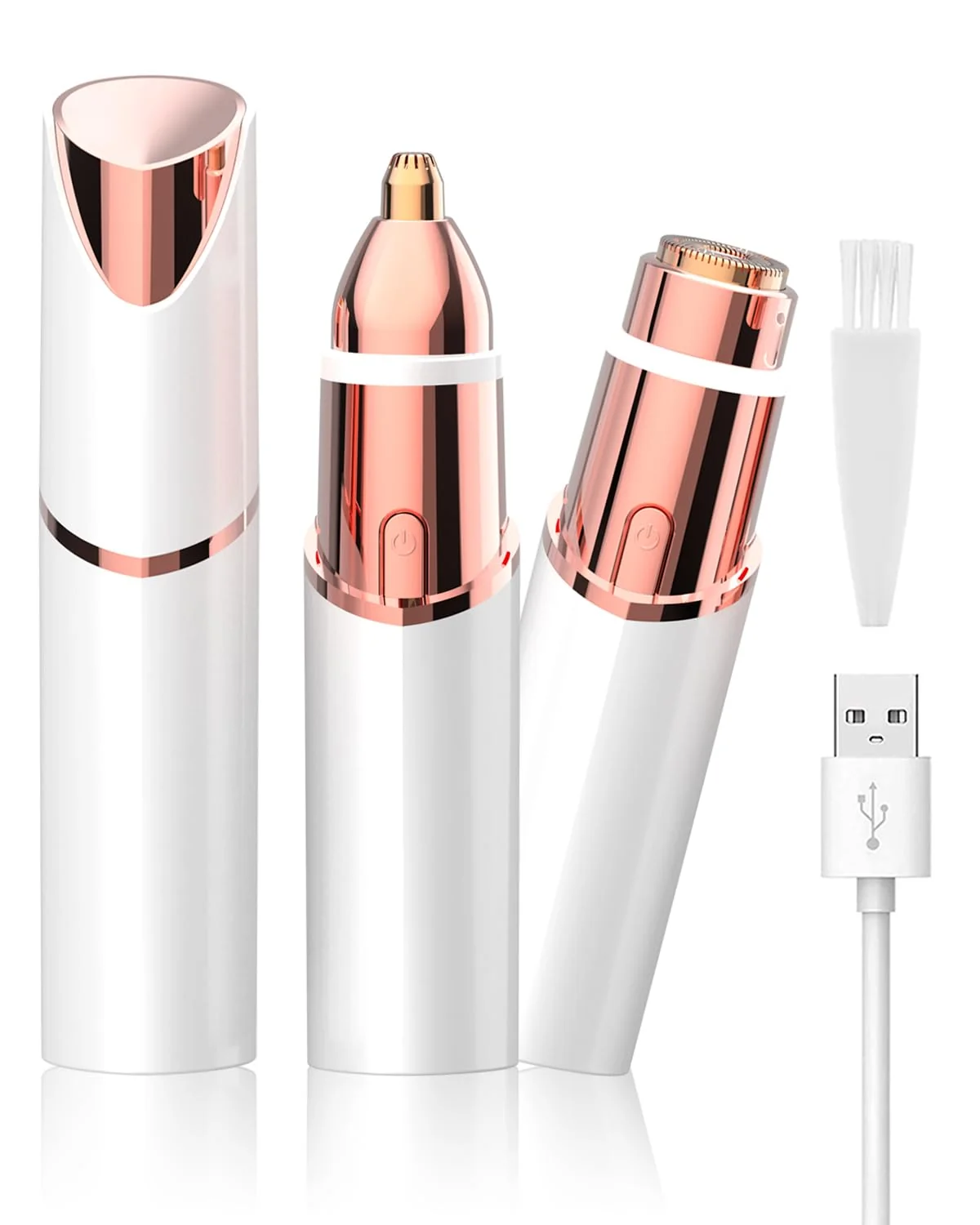 Breathable Facial Hair Remover and Eyebrow Trimmer - 2 in 1 Facial Hair Removal Epilators for Women - Rechargeable Travel Face Hair Razor Bikini Shaver for Face Functional