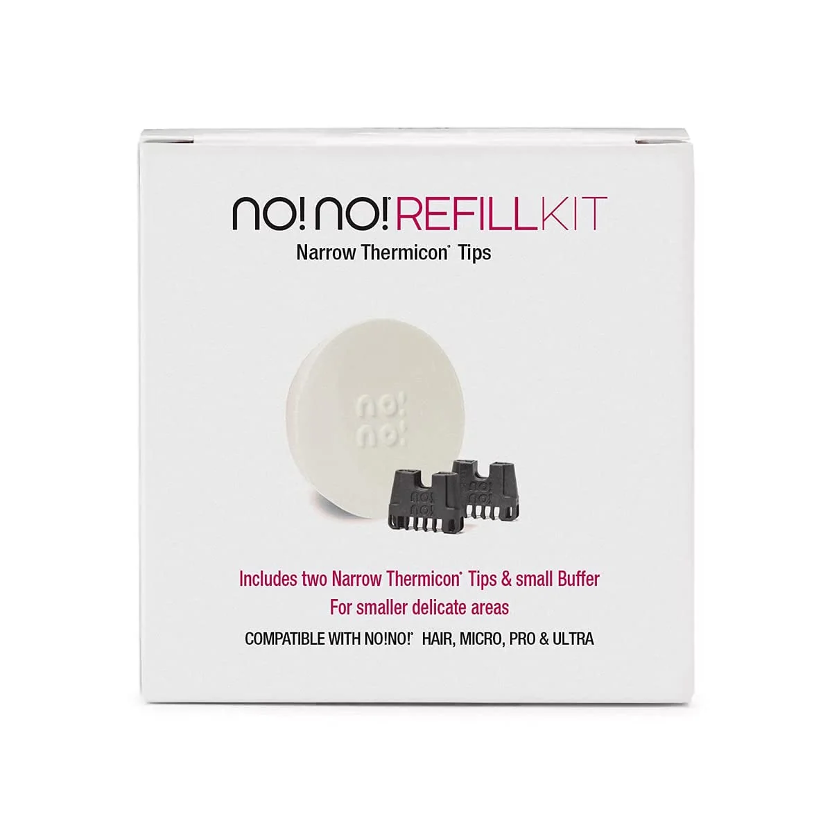 Fine Crafted no no Thermicon Narrow Tip Refill Pack - Hair Removal for Women - Heads Attach to Device for a Smooth Hairless Face Underarm Premium Material