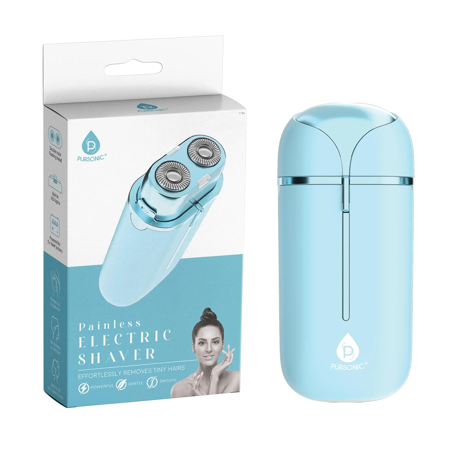 Practical PURSONIC Electric Shaver for Women - Painless Facial Hair Remover Bikini Pubic Trimmer Epilator Relaxed
