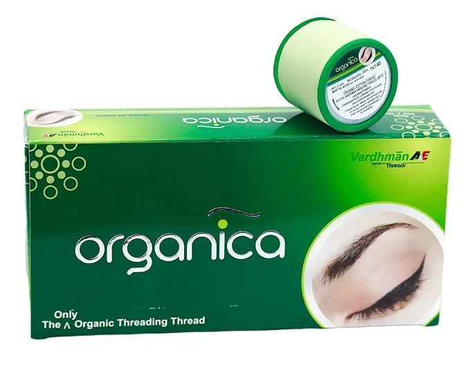 Professional ORGANICA 2 Spool X 300M Organica Organic Cotton Eyebrow Threading Thread - India - Dermaplaning Epilator Tool for Upper Lip Chin Forehead Ibrow Hair Classic
