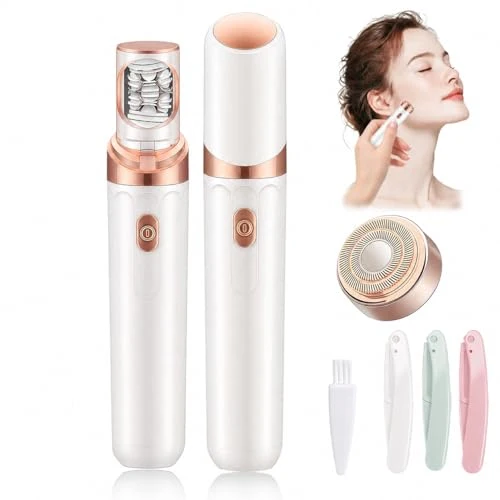 Genuine Facial Hair Removal for Women 2-in-1 Epilator for Women Face 3X Tweezer Head Painless Hair Remover for Face Woman with LED USB Pearl White Carefully Designed