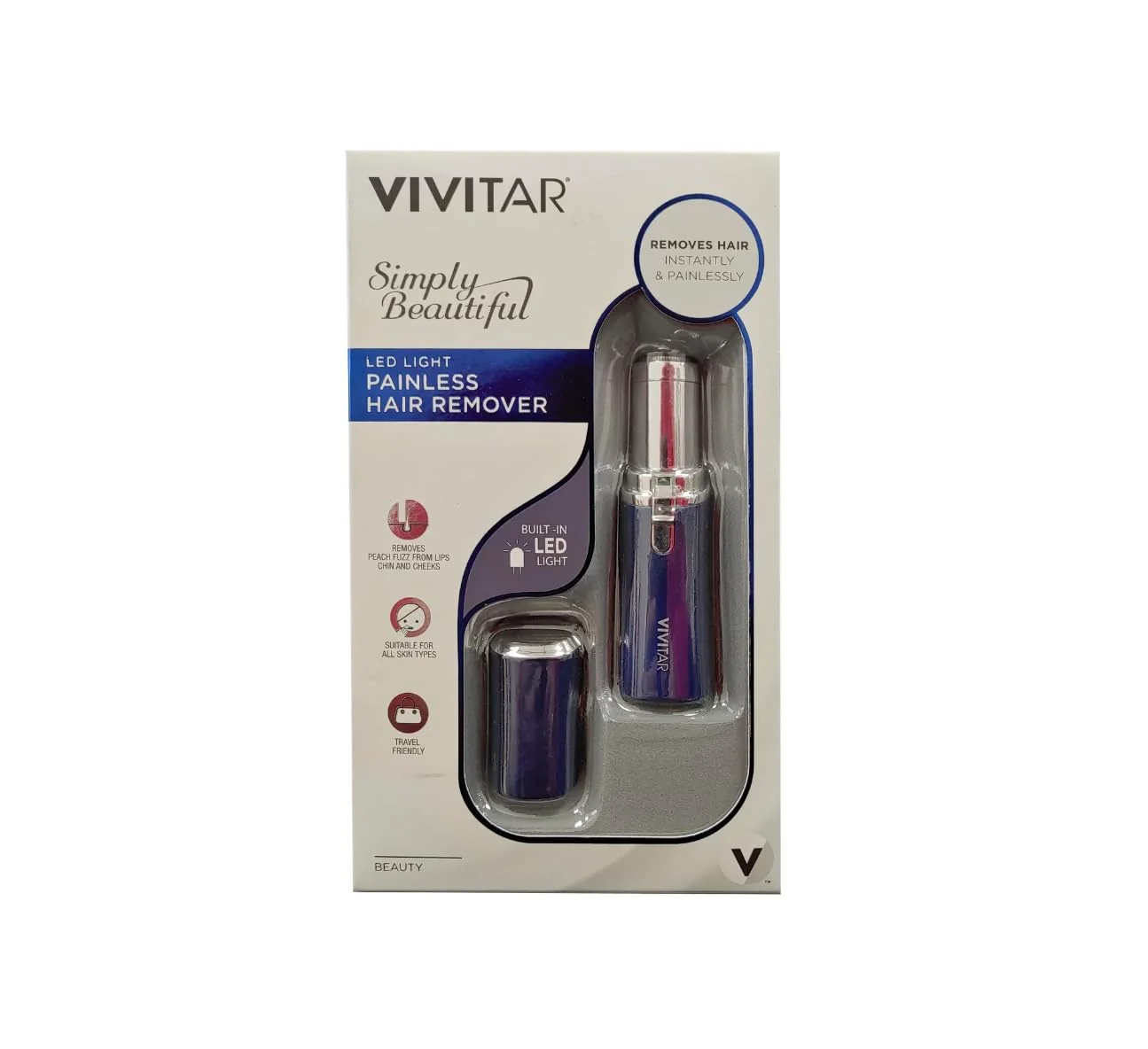 Authentic Simply Beautiful Painless Eyebrow Hair Remover Blue Trendy