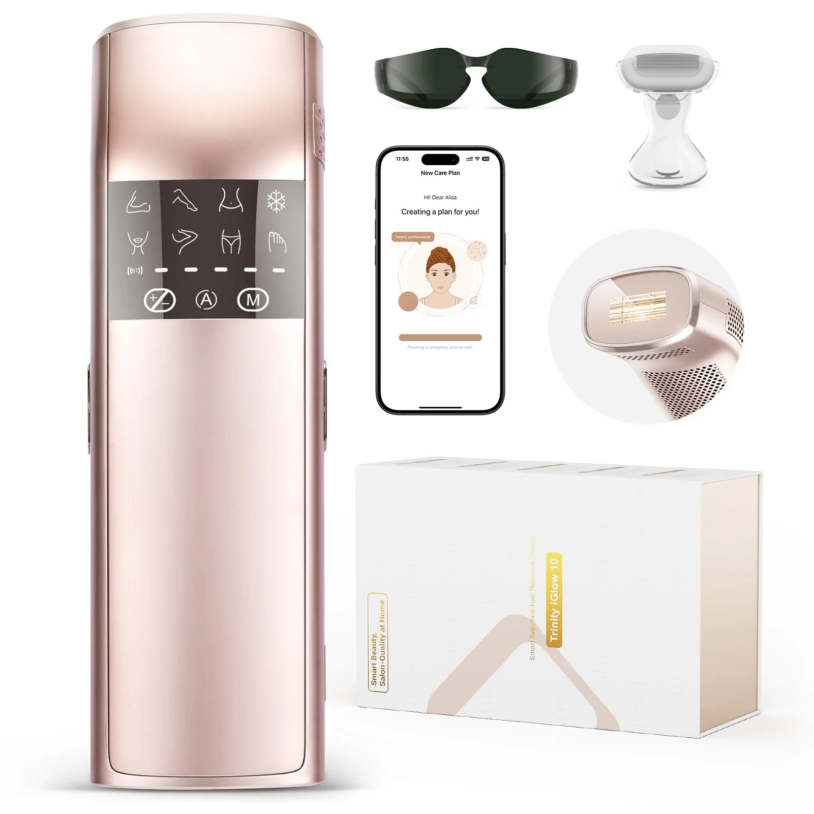 Advanced IPL Laser Hair Removal for Women Men 25J Triple-Pulse 12cm² Sapphire 37°F Ice-Cooling Painless Hair Removal for Ingrown Coarse Hair Hair World-Class