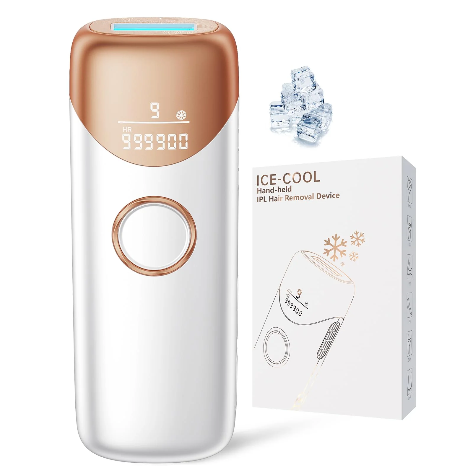 Crafted Ubroo Laser Hair Removal IPL Hair Removal Device with 5 Ice Cooling At-Home Laser Hair Removal for Women Men Body Legs Armpits Use Gold Unique