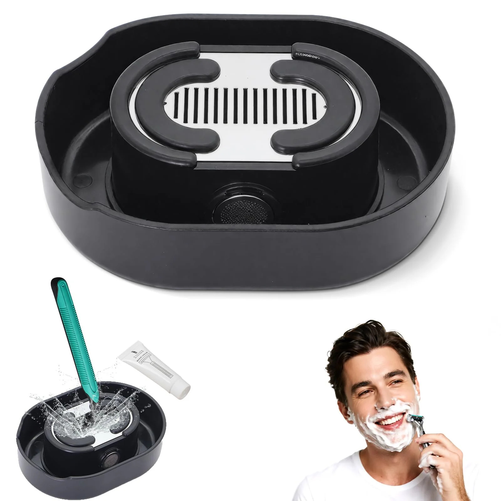 Authentic Men's Shaving Razor Rinser Cleaner Portable Razor Rinser for Shave Applies to Most Hand Shavers Quick Cleaning Say Goodbye to Clogged Razors and Dirty High-End