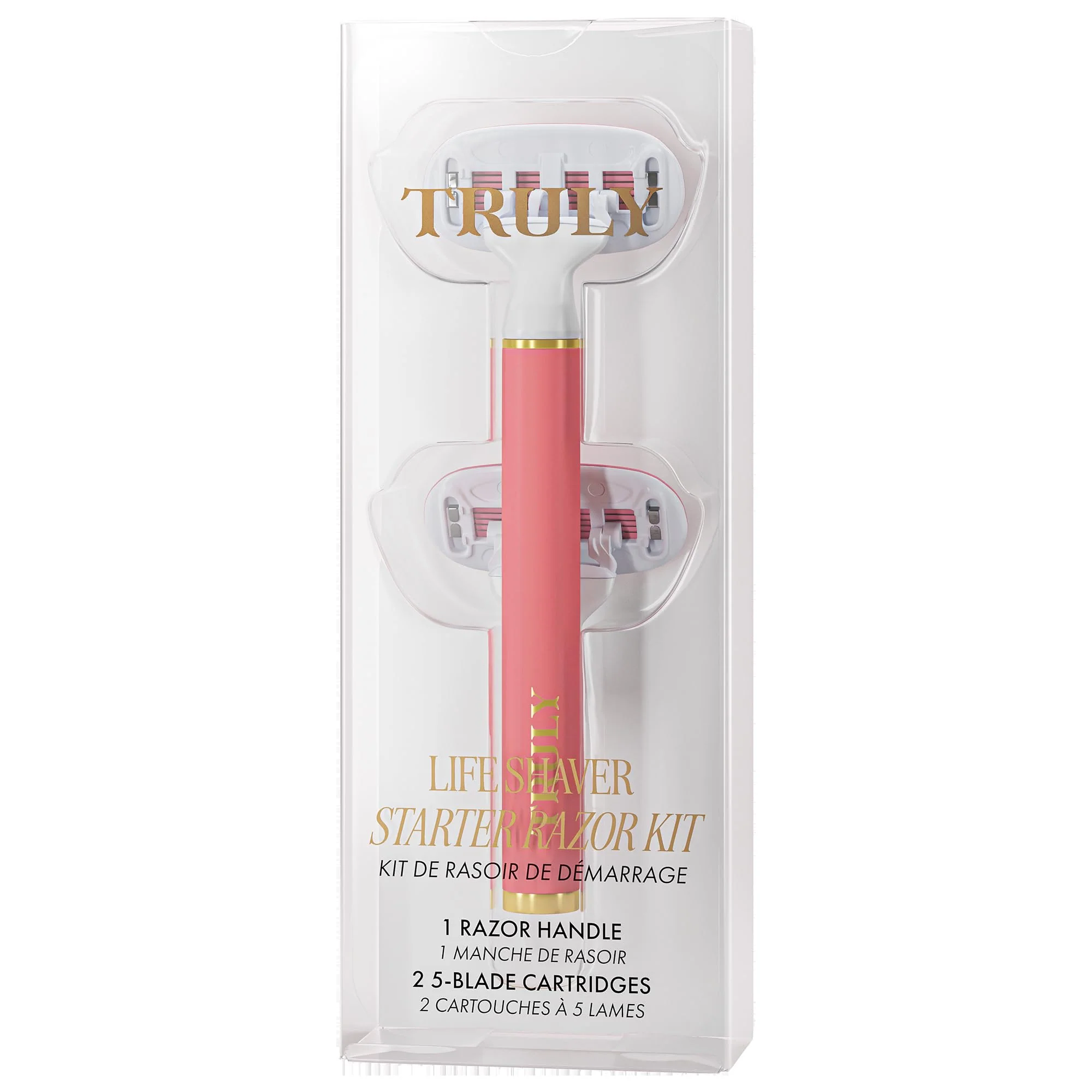 Consistent Truly Beauty Life Shaver Razor - Razor for Sensitive Skin - 5 Blades with Aloe Shea Butter Infused Gel Bars - Pivoting Head Flex-Grip Handle Professional