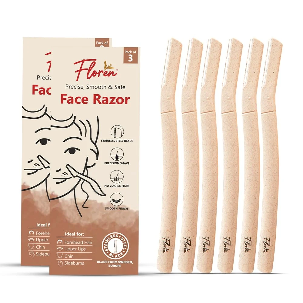 User-Friendly Floren Dermaplaning Tool with Precision Cover 6ct - Dermaplane Tool Face Razor for Women Eyebrow Shaper Dermaplaning Tool Womens face razor Unique