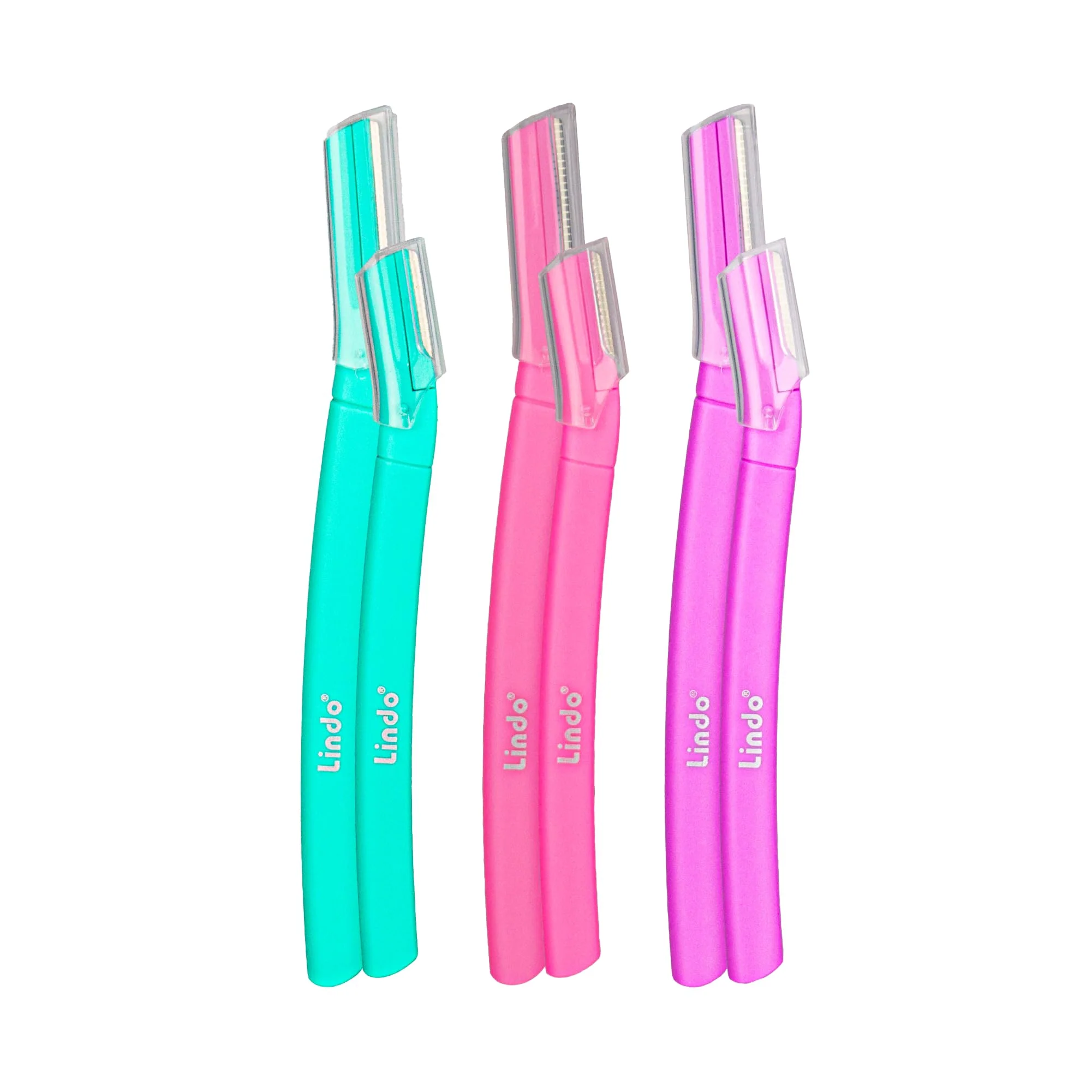 Consistent Lindo Brow Razor - Eyebrow Razor Dermaplaning Tool Multipurpose Exfoliation Face and Peach Fuzz facial Hair Removal dermaplane 6pcs Responsible