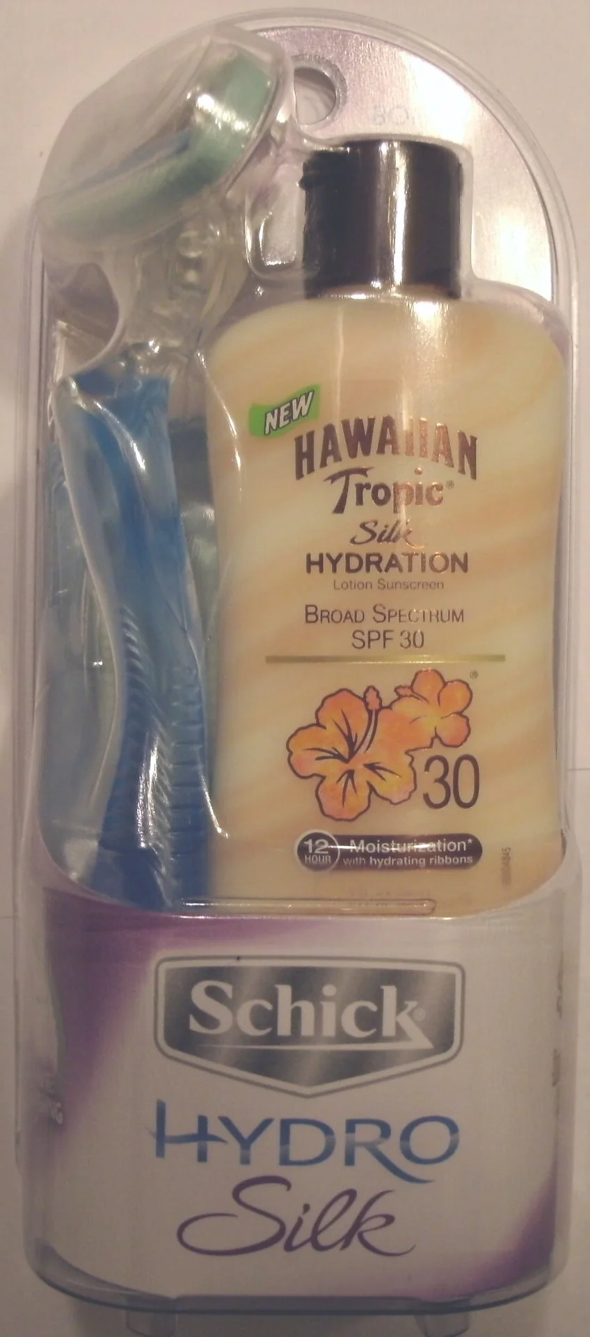 Specialty Schick Hydro Silk Women Razor with Hawaiian Tropic Silk Hydration Lotion Sunscreen SPF 30 2.0 Fl Oz Pack of 1 Functional