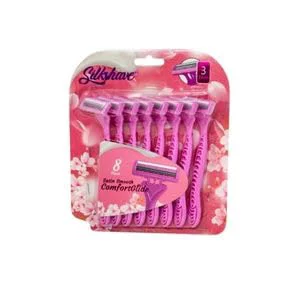 Effective Silkshave Women s Disposable Razors - 3-Blades 8 Count Set of 2 Excellent