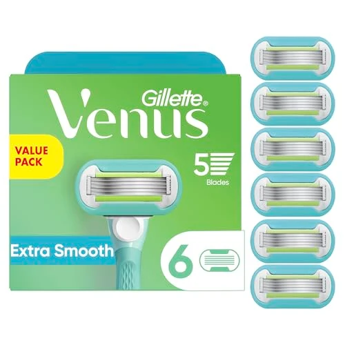 Luxury Gillette Venus Extra Smooth Womens Razor Blade Refills 6 Count Designed for a Close Smooth Shave Exclusive