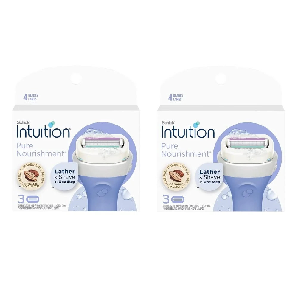 Outstanding Intuition Pure Nourishment Renewing Advanced Moisture Women Razor Refill Cartridges 6 count 3count x 2Pack Detailed