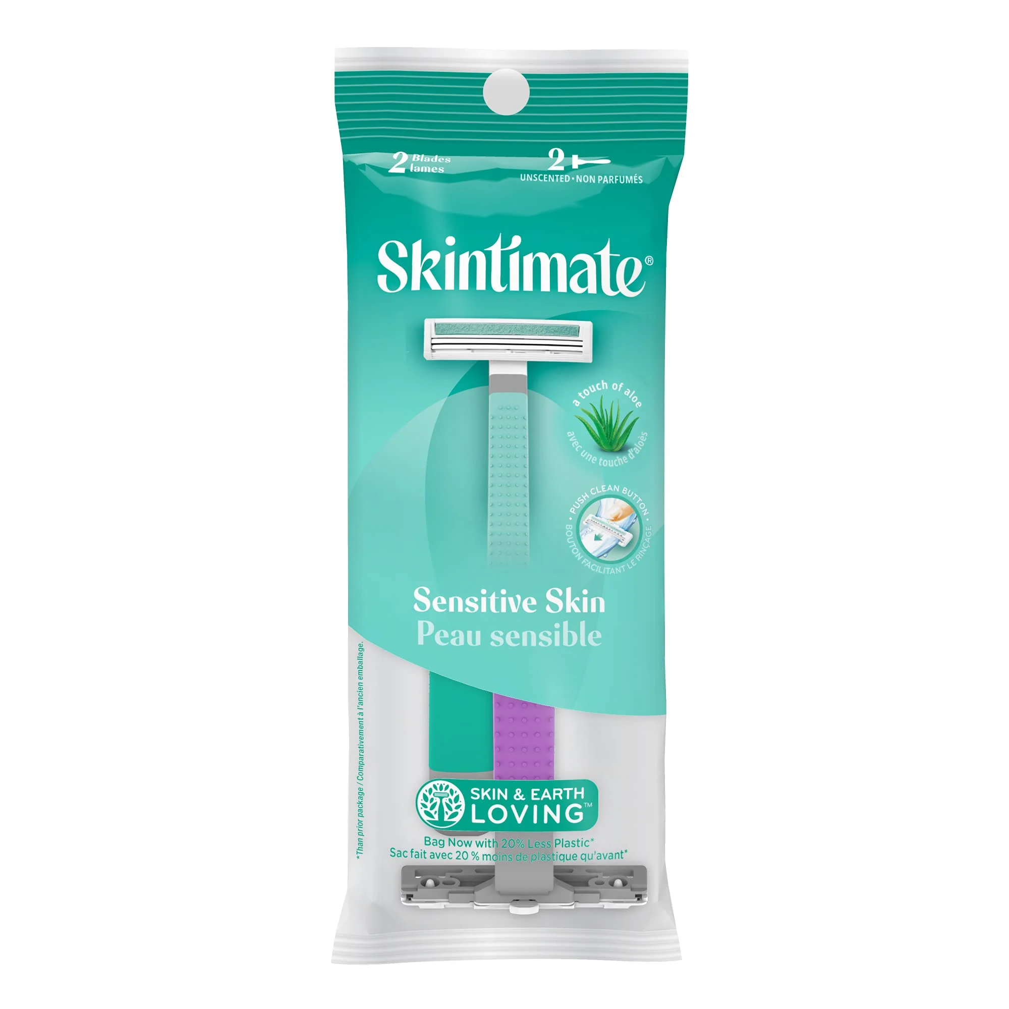 Convenient Skintimate Twin Blade Disposable Razor for Women Great for Travel Easy to Rinse 72 Count Packaging may vary Sophisticated